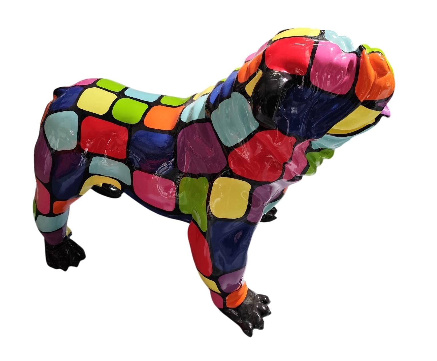 BOULEDOGUE USA EN RESINE SMARTIES NOIR 90 CM