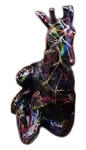 GIRAFE ASSISE EN RESINE 85 CM SPLASH NOIR