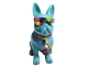 BOULEDOGUE FRANÇAIS EN RESINE LUNETTES/CRAVATE BLEU SMARTIES