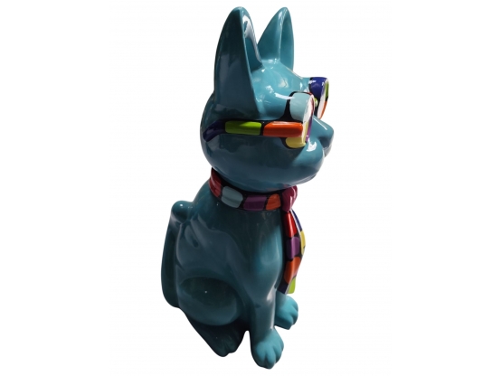CHAT EN RESINE LUNETTES/CRAVATE SMARTIES 80 CM CHAT EN RESINE LUNETTES/CRAVATE SMARTIES 80 CM