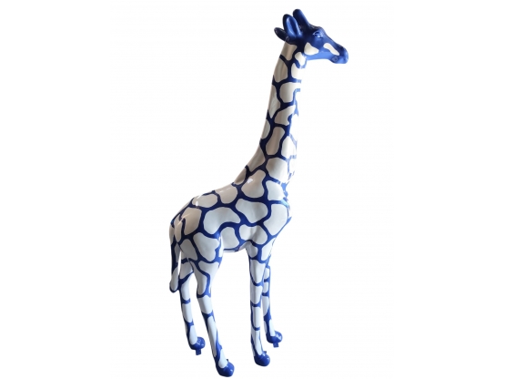 GIRAFE EN RESINE 210 CM MOSAIQUE BLANCHE BLEU GIRAFE EN RESINE 210 CM MOSAIQUE BLANCHE BLEU