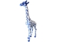GIRAFE EN RESINE 210 CM MOSAIQUE BLANCHE BLEU