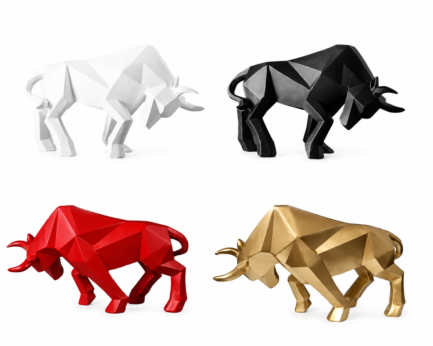 STATUE TAUREAU EN RESINE ORIGAMI