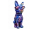 CHAT EN RESINE LUNETTES ET CRAVATE 29 CM