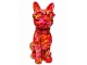 CHAT EN RESINE LUNETTES ET CRAVATE 29 CM