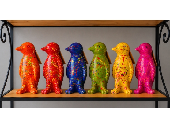 STATUE PINGOUIN EN RESINE 29 CM