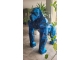STATUE GORILLE ORIGAMI EN RESINE BLEU PATINÉ 135 CM