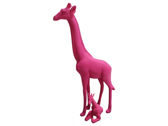 LOT GIRAFES EN RESINE 210 CM ET 65 CM