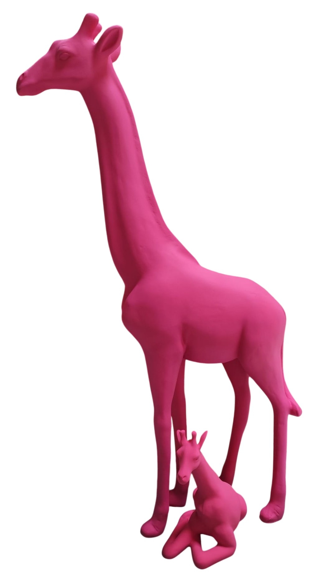 LOT GIRAFES EN RESINE 210 CM ET 65 CM