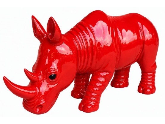 RHINOCEROS EN RESINE LONGUEUR 140 CM