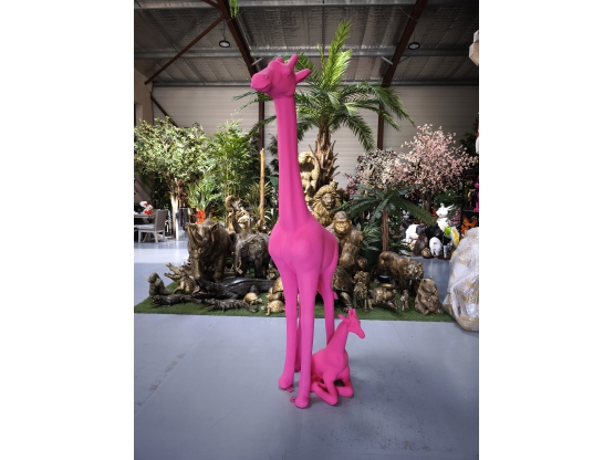 DUO GIRAFES EN RESINE 210 CM ET 60 CM