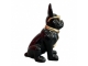 STATUE CHIEN BOULEDOGUE FRANCAIS EN RESINE NOIR ET OR